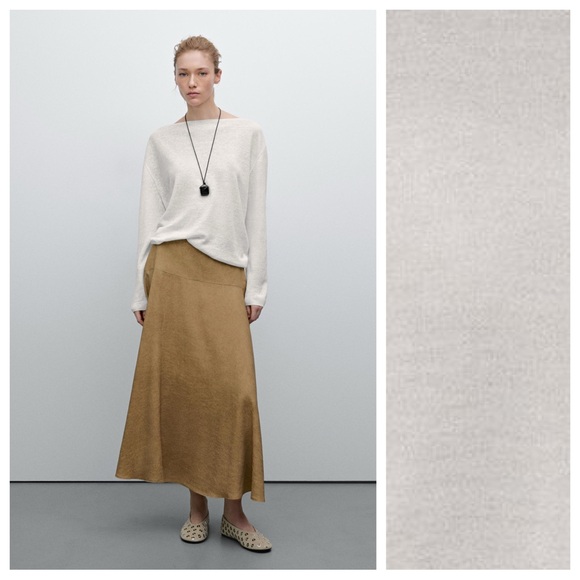 NWT. Massimo Dutti White 100% Linen Fine Knit Sweater. Size M. - Picture 1 of 11